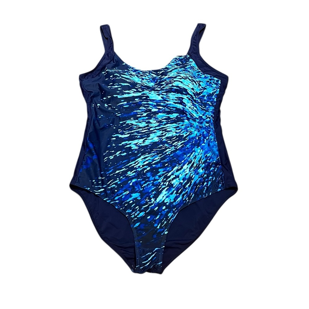 Navy And Blue Slimming One Piece Swimsuit, Size‎ 2XL, NWOT